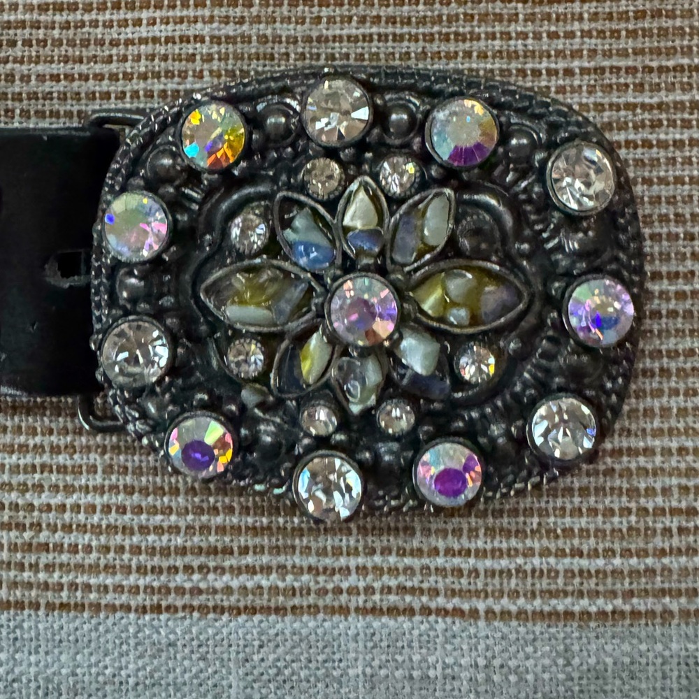 Swarovski crystal silver buckle, vintage